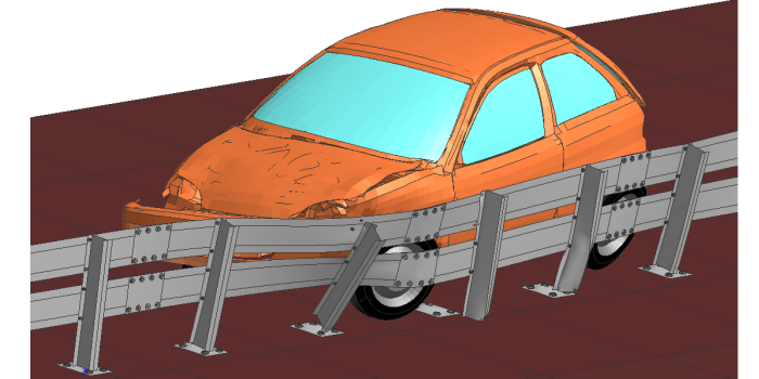 Bariera energochłonna - symulacja zderzenia