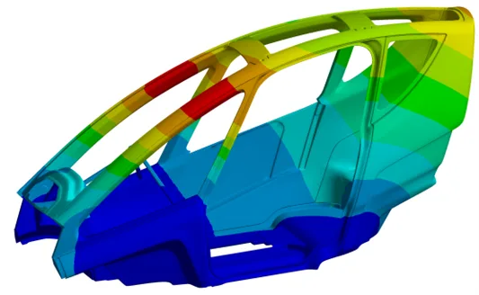 Analiza MES kompozytowego nadwozia pojazdu lekkiego TRIGO – Case Study