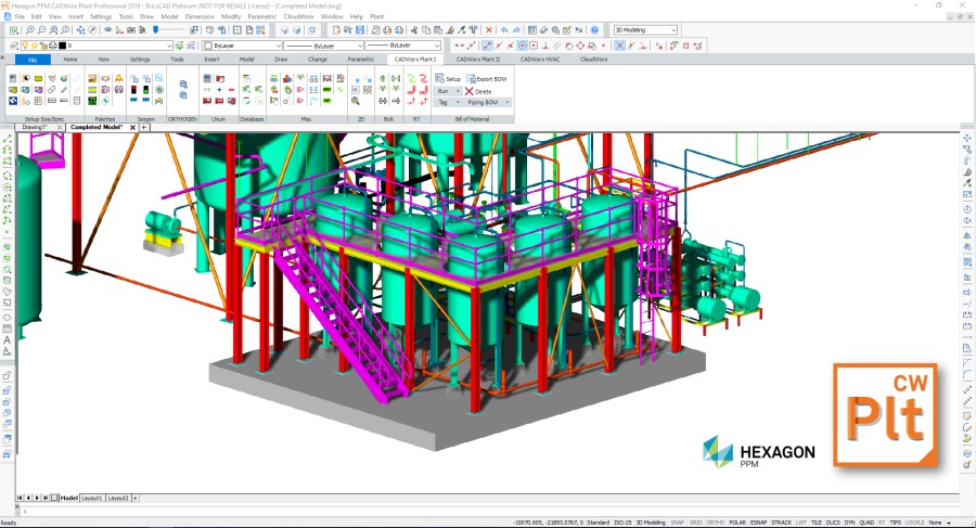 Interfejs programu CAD Worx Plant Professional