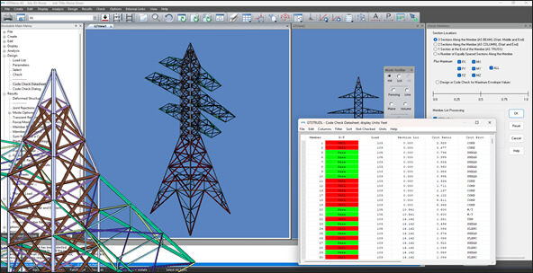 Interfejs oprogramowania GT STRUDL